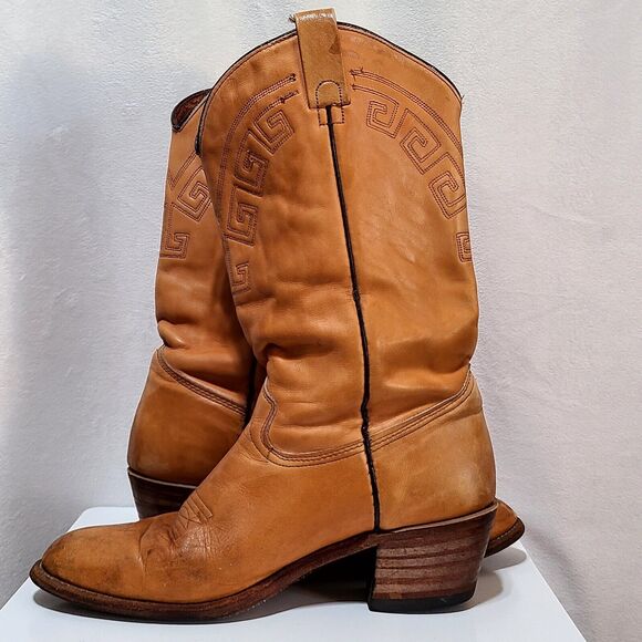 Texas Imperial Vintage Men’s Western Boots Light Brown Size 10.5 D Pre-owned - Picture 6 of 11